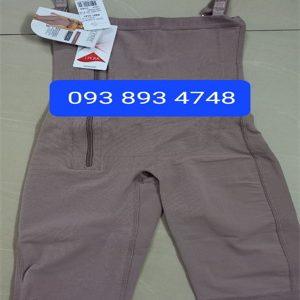 Hình ảnh thực tế bodysuit định hình Ann Chery 5141 màu cà cao nhìn từ mặt trước, có khóa kéo và dây đeo vai.