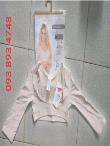 "Gen bắp tay Latex Ann Chery 3015 màu nude hiển thị trong bao bì, có hình người mẫu minh họa và số điện thoại liên hệ bên trái."
