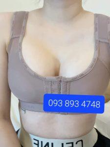 Áo định hình nâng ngực Ann Chery màu nude, thiết kế cài móc trước ngực, hỗ trợ phục hồi sau phẫu thuật vòng 1