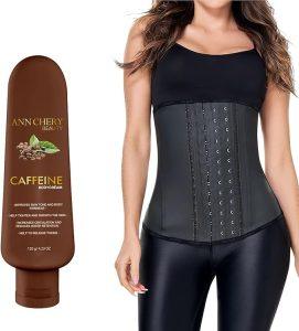 Đai Nịt Bụng Latex Ann Chery 2021: Top 5 Lý Do Nên Sở Hữu Ngay Hôm Nay 2 "Đai nịt bụng Latex Ann Chery 2021 màu đen kết hợp kem tan mỡ caffeine giúp làm săn chắc da"