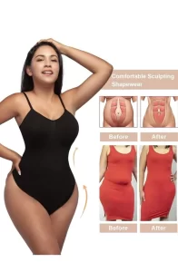 Đồ lót định hình là gì? Ai nên dùng để cải thiện vóc dáng hiệu quả? 2 "Trước và sau khi mặc đồ lót định hình bodysuit giúp tạo dáng, siết eo và nâng mông hiệu quả"