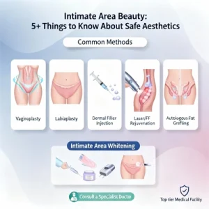các phương pháp làm đẹp vùng kín chuẩn y khoa Minh họa y khoa về các phương pháp làm đẹp vùng kín an toàn và phổ biến như thu hẹp âm đạo (Vaginoplasty), tạo hình môi lớn môi bé (Labiaplasty), tiêm filler làm đầy, trẻ hóa vùng kín bằng laser/PRP và cấy mỡ tự thân, giúp cải thiện thẩm mỹ, tăng sự tự tin và phục hồi chức năng sinh lý cho phụ nữ.