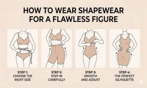 Hướng dẫn cách mặc đồ lót định hình đúng cách với 4 bước: chọn đúng size, mặc từ từ, chỉnh phẳng và định hình dáng