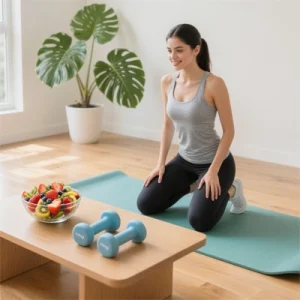 Tập yoga tại nhà với tạ tay và trái cây giúp giảm cân, lấy lại vóc dáng nhanh chóng