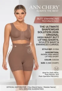 Quần định hình nâng mông Ann Chery 5155A chính hãng giúp siết eo, nâng vòng 3 tự nhiên, định hình vòng 2 và hỗ trợ phục hồi sau sinh, sau phẫu thuật thẩm mỹ