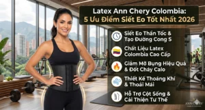 Đồ lót định hình Latex Ann Chery Colombia 2026 với thiết kế gen nịt bụng cao cấp giúp siết eo nhanh, tạo đường cong S-line, hỗ trợ cột sống và cải thiện tư thế, chất liệu thoáng khí phù hợp tập gym và mặc hằng ngày.